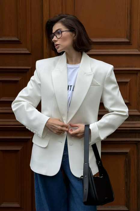 Жакет котоновий однобортний, приталений