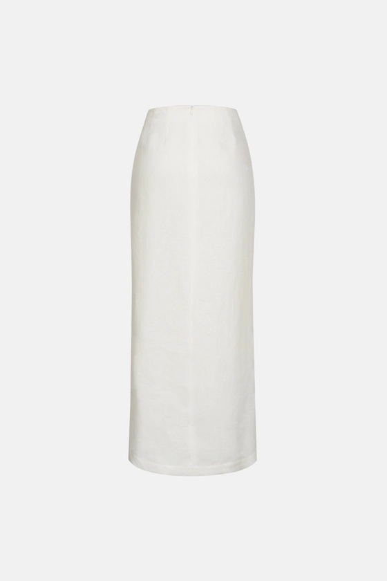 Linen maxi skirt with knot 