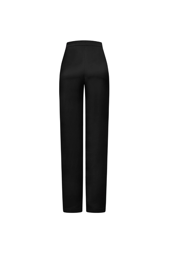 Брюки атласні з розрізами 