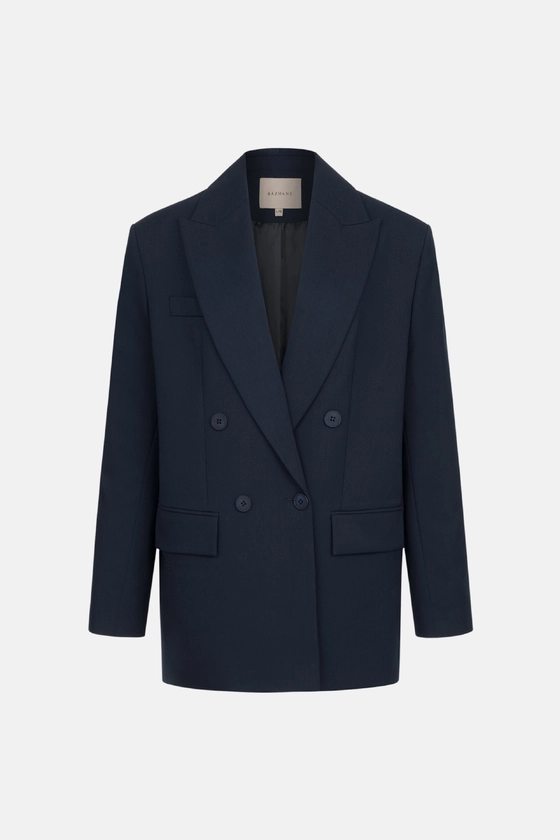 Жакет вовняний двобортний оверсайз з підплічниками 