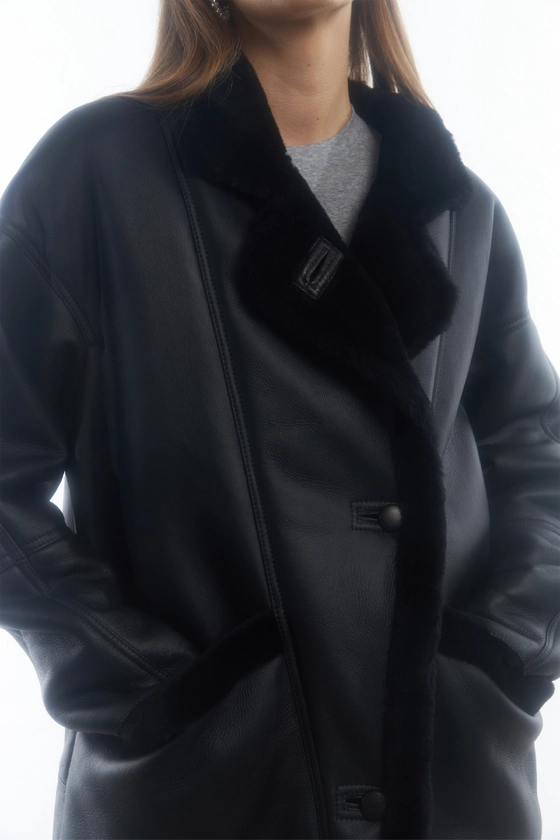 Дублянка оверсайз з накладними карманами 