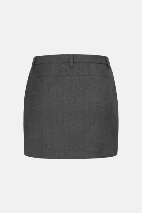 Wool mini skirt with mid-rise
