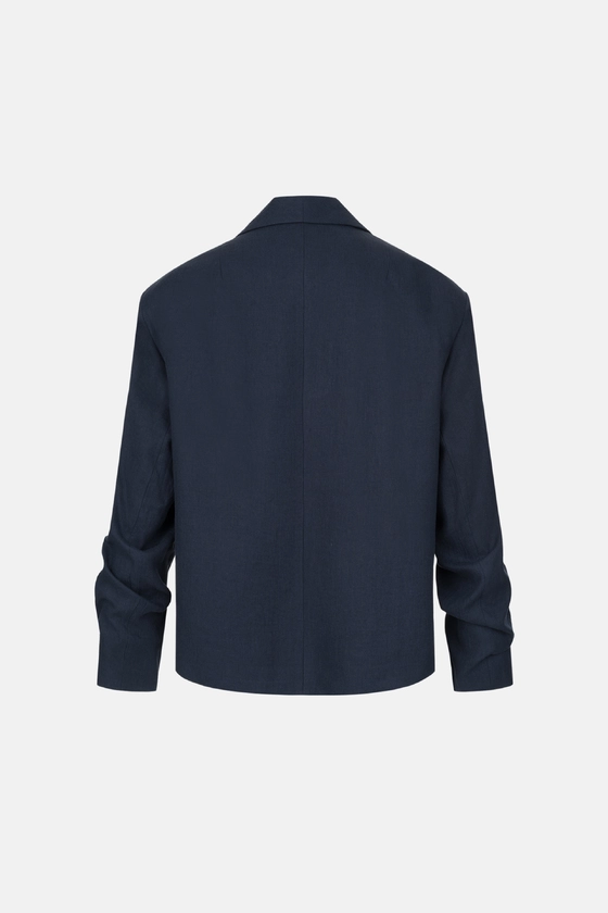 Жакет лляний оверсайз зі збіркою на рукаві 