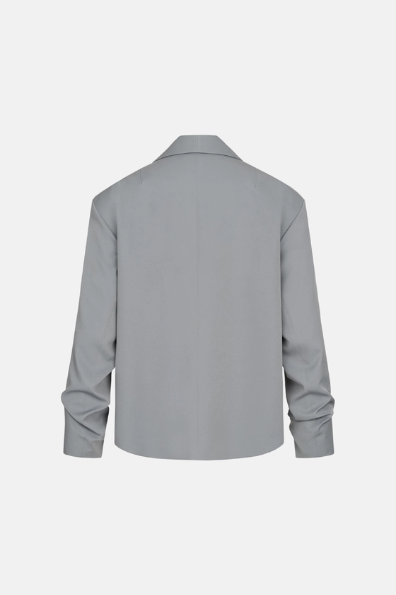 Жакет котоновий оверсайз зі збіркою на рукаві 