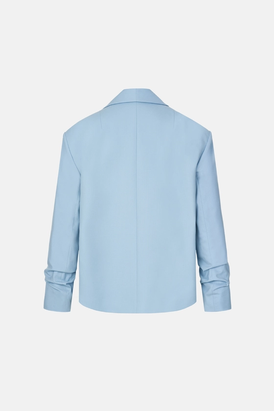 Жакет вовняний оверсайз зі збіркою на рукаві 