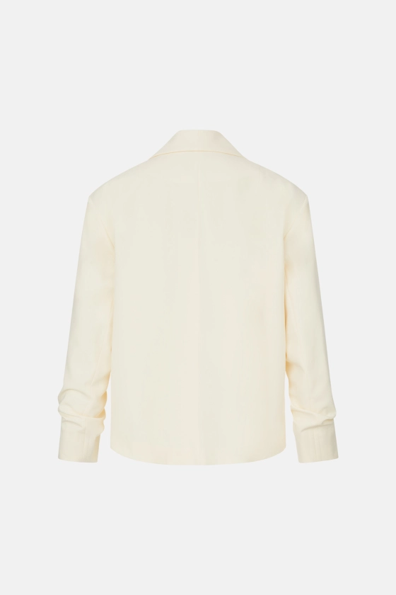 Жакет котоновий оверсайз зі збіркою на рукаві 