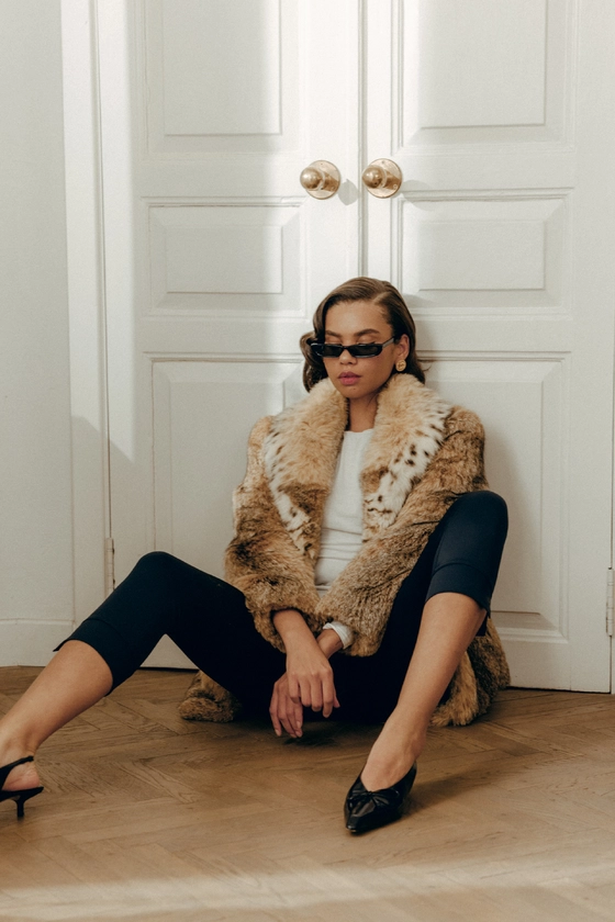 Вінтажна шуба з рисі 