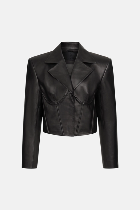 Sculpt leather jacket