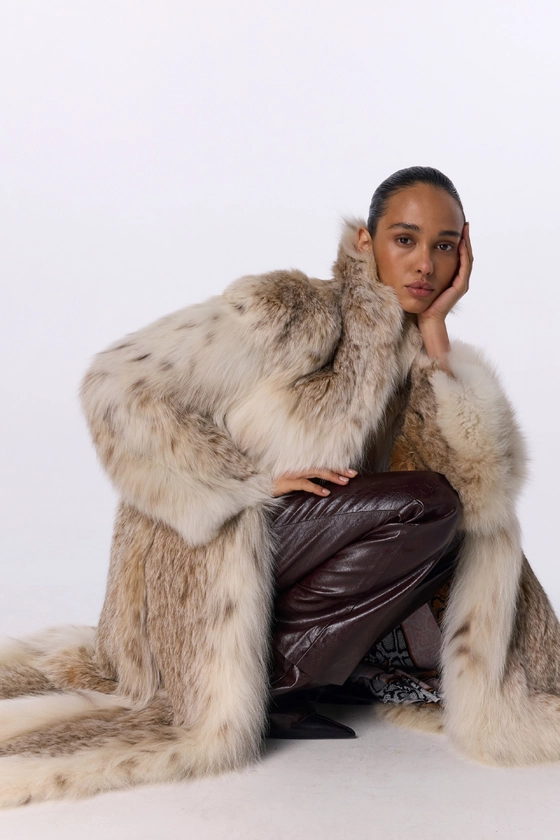 Вінтажна шуба з рисі 