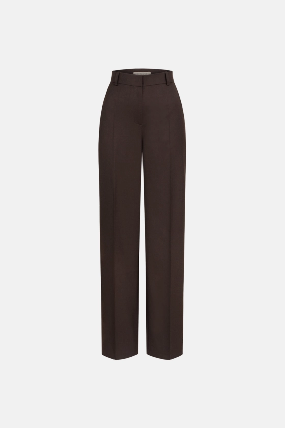 Mid-rise wool trousers with a crease - photo 1