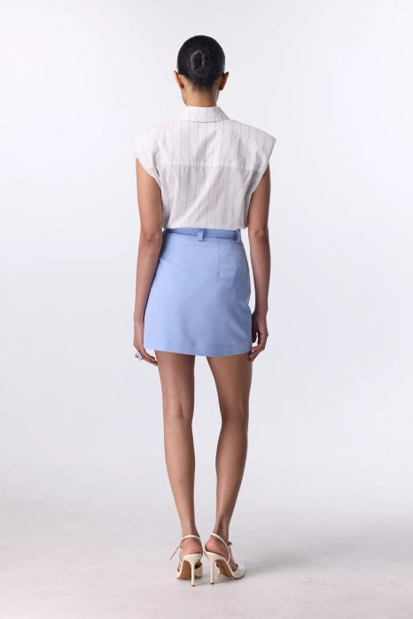 Спідниця міні котонова з високою посадкою