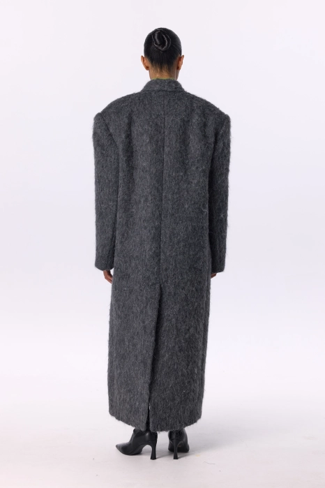 Пальто оверсайз прямого крою з альпаки