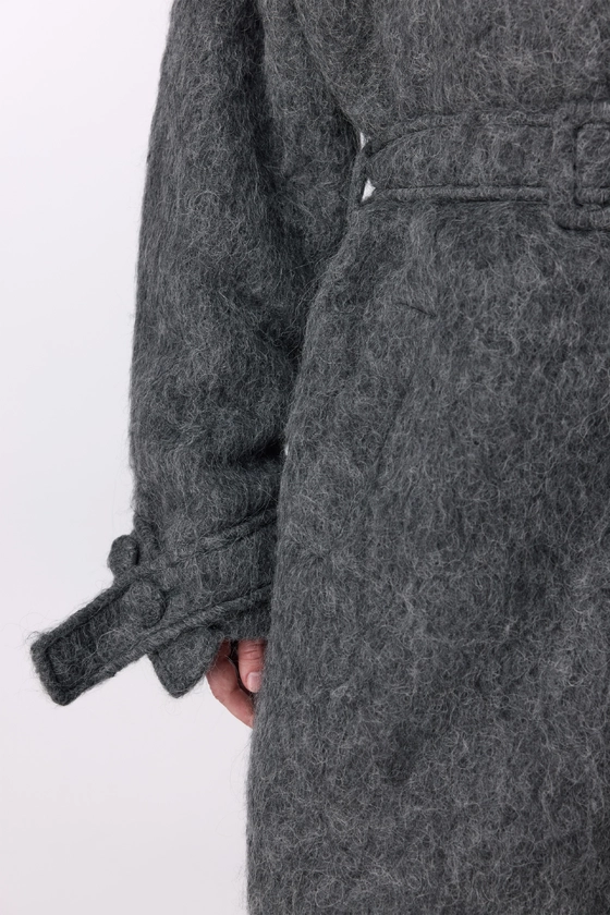 Пальто з альпаки максі зі спущеним рукавом 