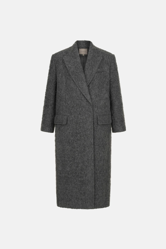 Пальто оверсайз прямого крою з альпаки 