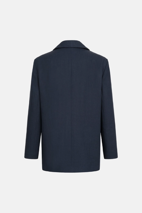 Жакет лляний двобортний оверсайз з підплічниками