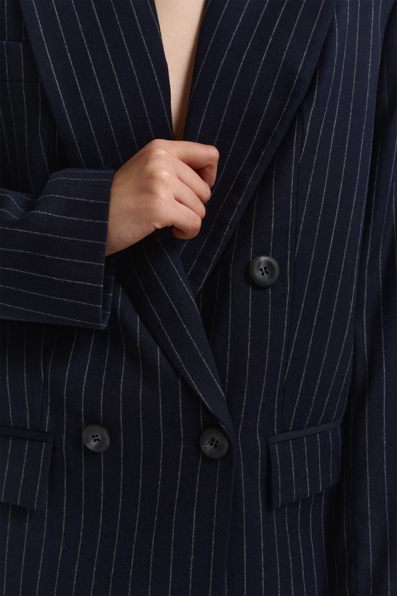 Жакет вовняний двобортний оверсайз з підплічниками 