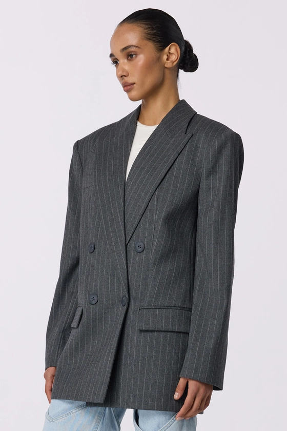 Жакет вовняний двобортний оверсайз з підплічниками 