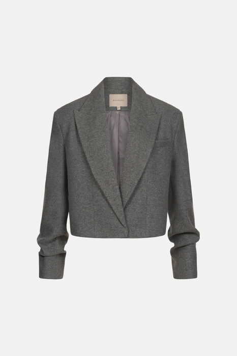 Пальто кроп зі збіркою на рукаві