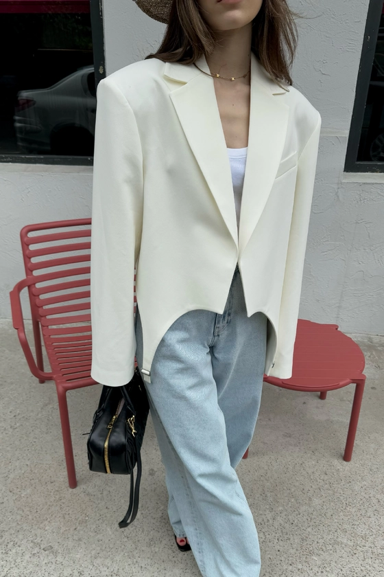 Жакет кроп котоновий з гартерами 