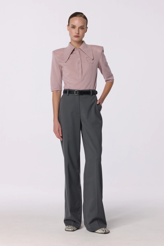 Mid-rise wool trousers with a crease - photo 3