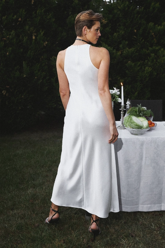 Сукня максі атласна 