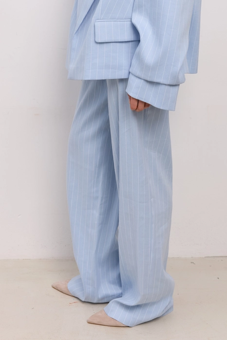 Брюки лляні на середній посадці зі стрілками