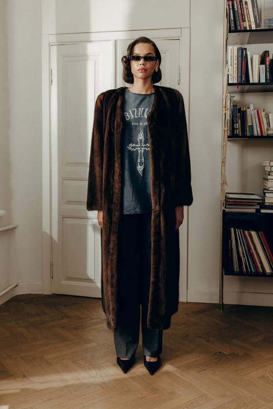 Вінтажна футболка оверсайз з принтом Хрест 