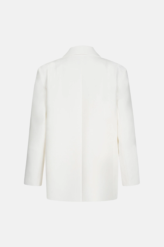 Жакет котоновий двобортний оверсайз з підплічниками 