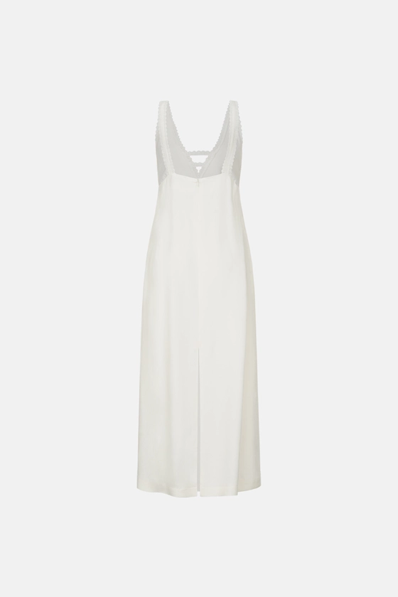 Сукня міді з глибоким вирізом та мереживом 