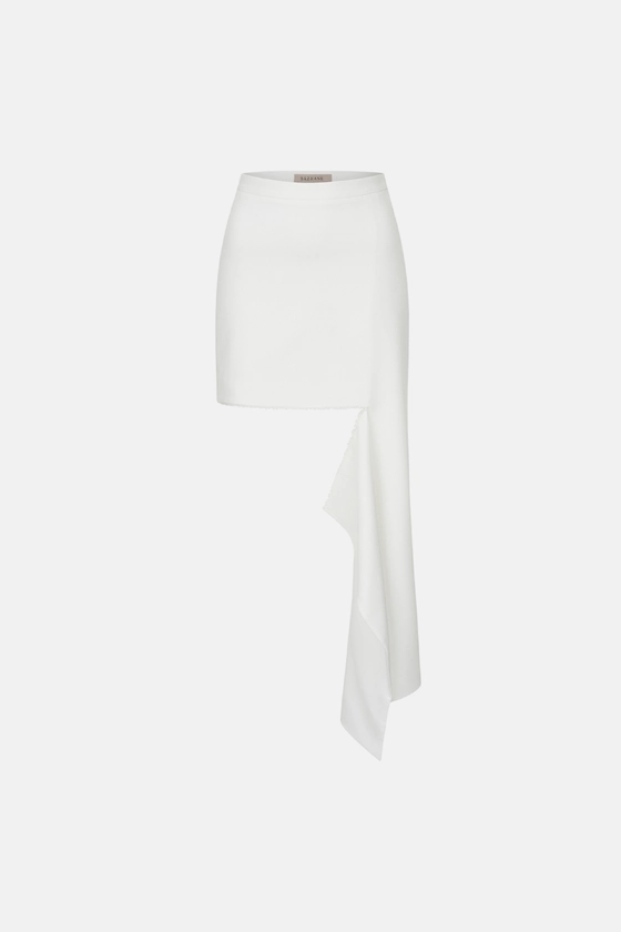 Спідниця котонова міні з відрізаною деталлю 