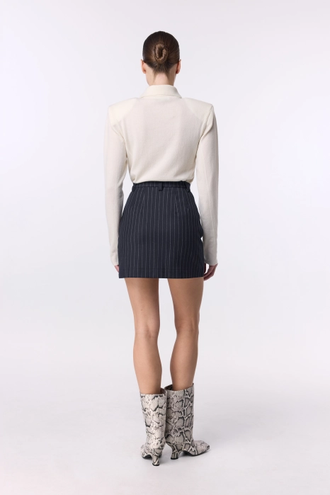 Спідниця міні вовняна з високою посадкою