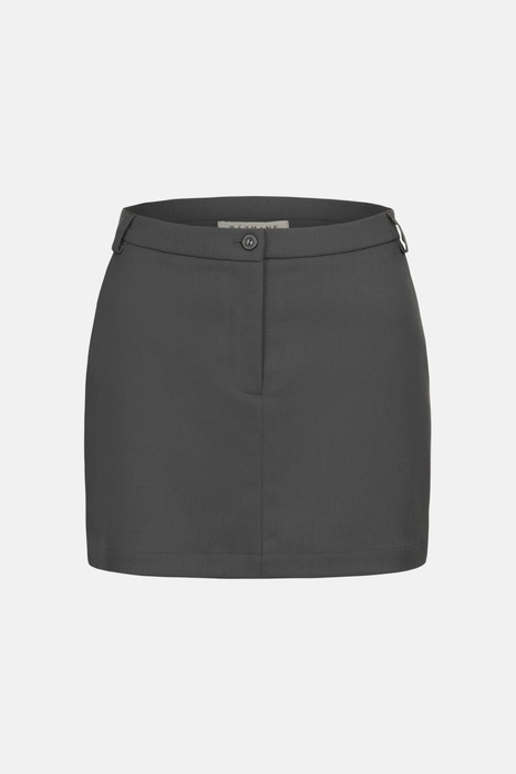 Woolen mini skirt with a mid-length fit