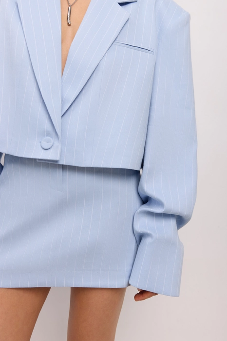 Спідниця міні лляна з високою посадкою