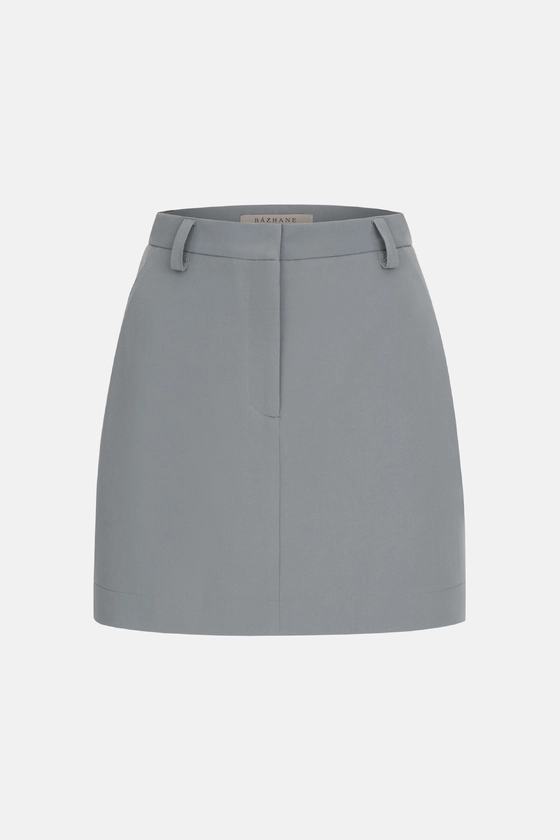 Спідниця міні котонова з високою посадкою 