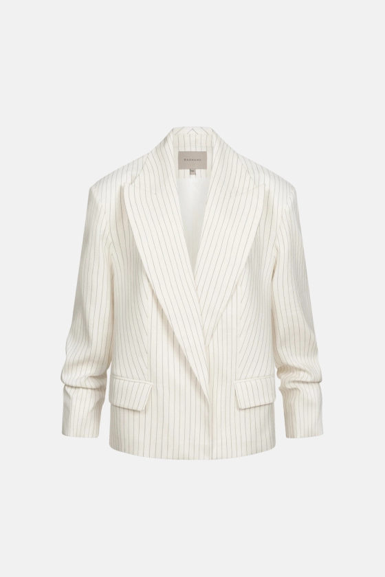 Жакет лляний оверсайз зі збіркою на рукаві 