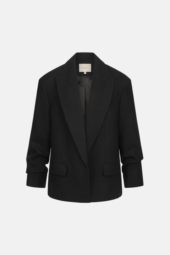 Жакет вовняний оверсайз зі збіркою на рукаві 