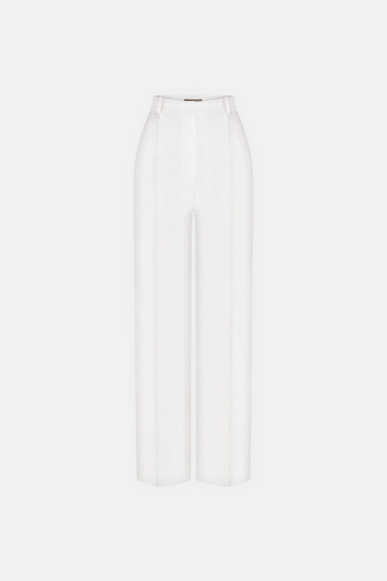 Mid-rise wool trousers with a crease - photo 1