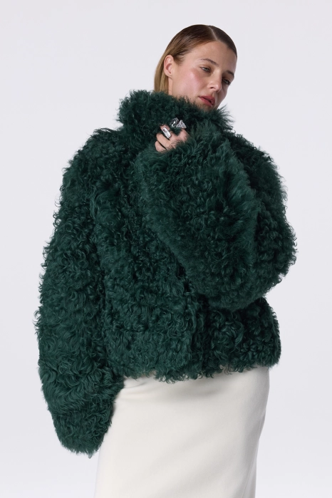Curly sheepskin coat