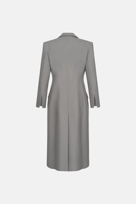 Пальто приталене з акцентним плечем