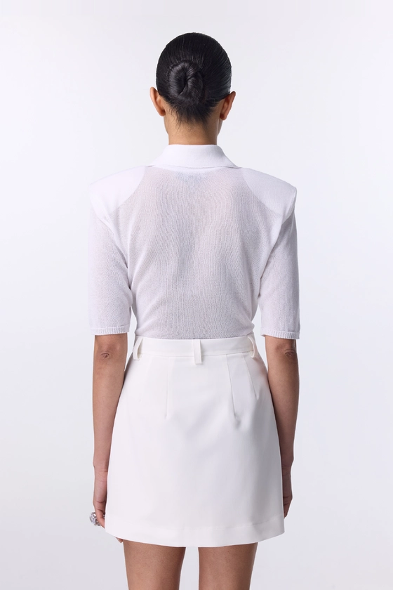 Спідниця міні котонова з високою посадкою 