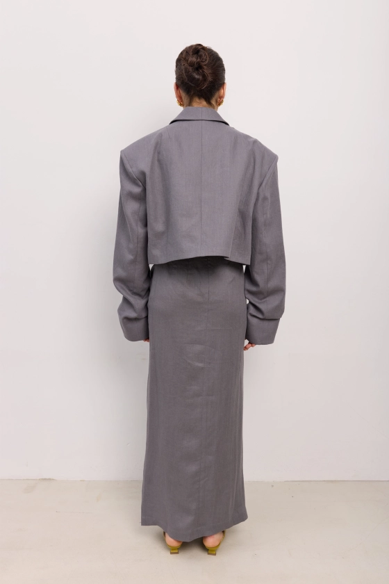 Linen maxi skirt with knot - photo 4