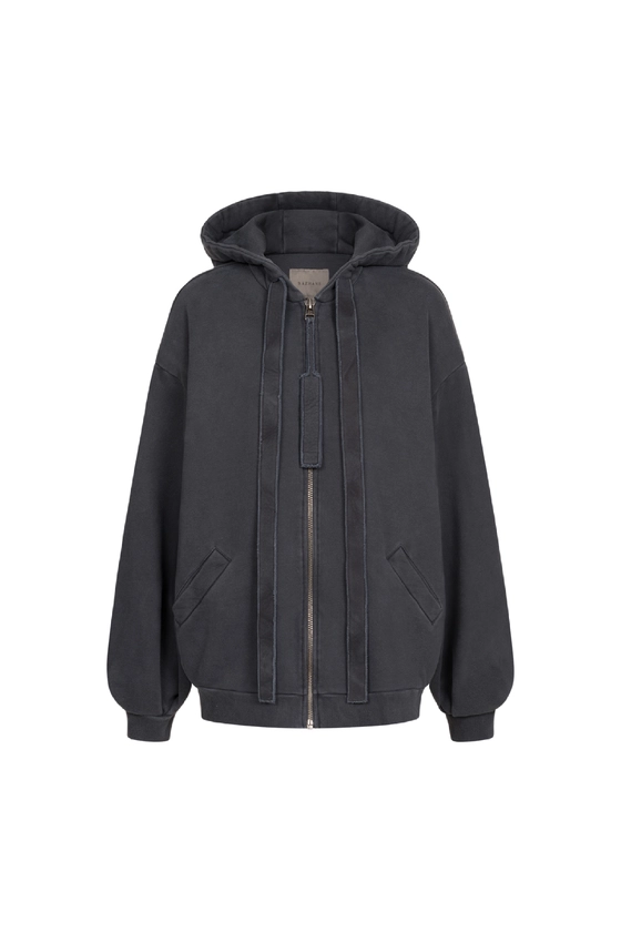 Вінтажне худі на блискавці з принтом 