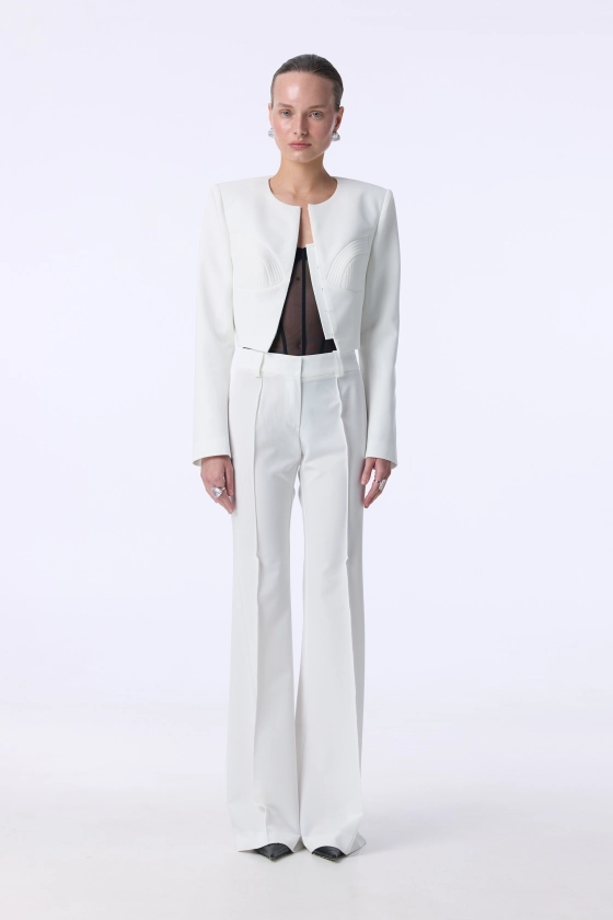 Bell bottom cotton trousers - photo 3