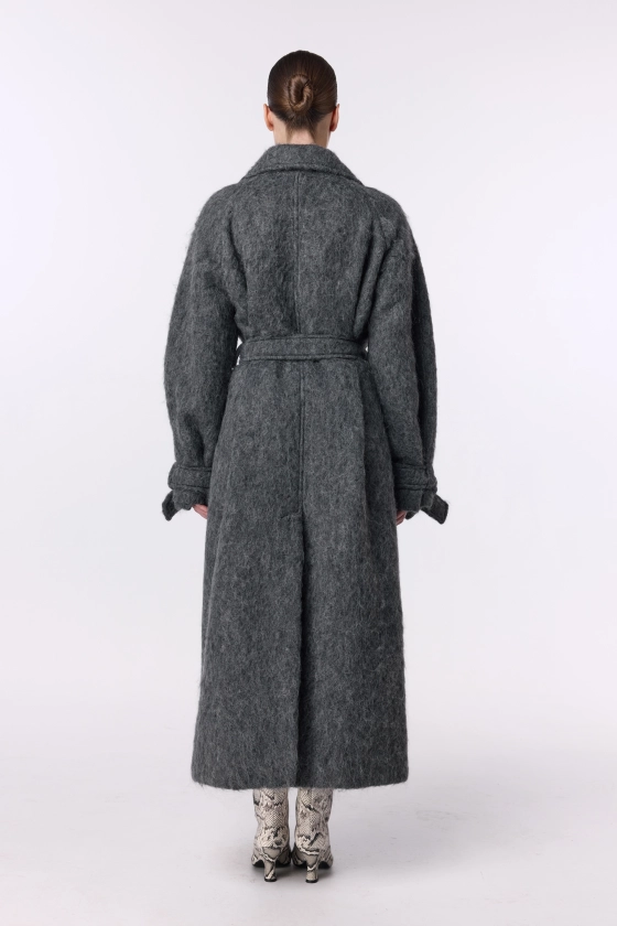 Пальто з альпаки максі зі спущеним рукавом 