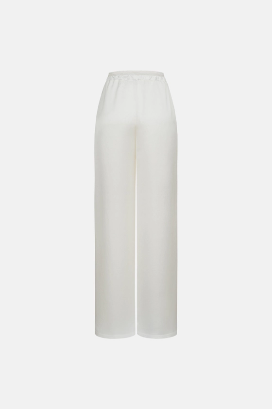 Брюки атласні з імітацією мереживної білизни 