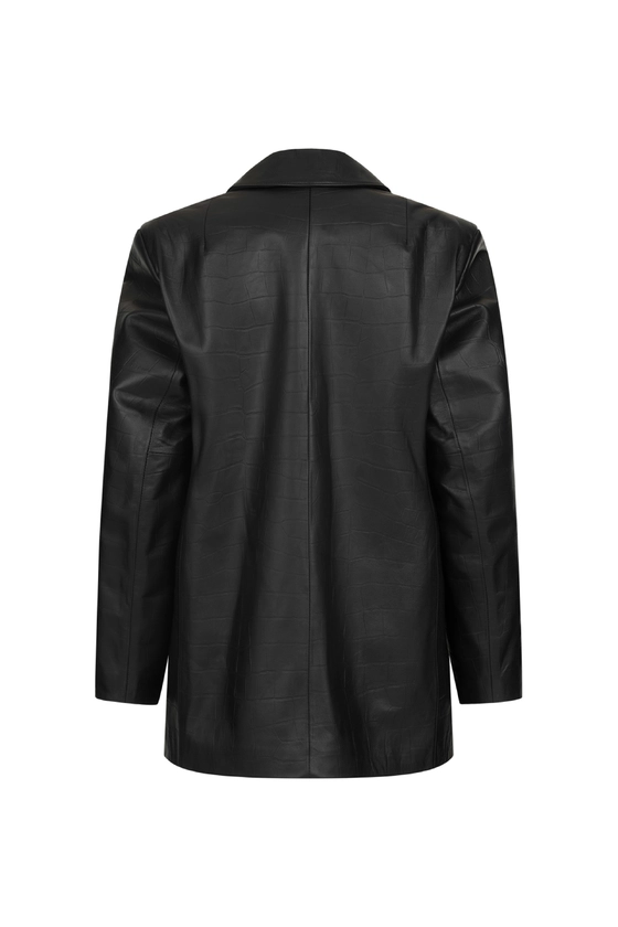 Жакет шкіряний оверсайз із підплічниками 