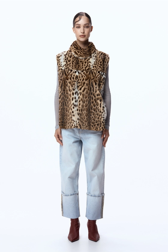 Вінтажна оцелотова манішка 