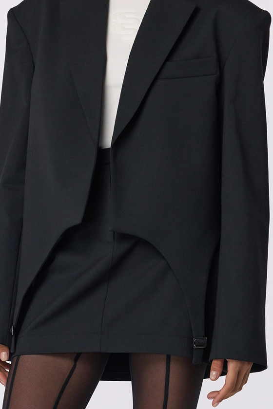 Жакет кроп вовняний з гартерами 