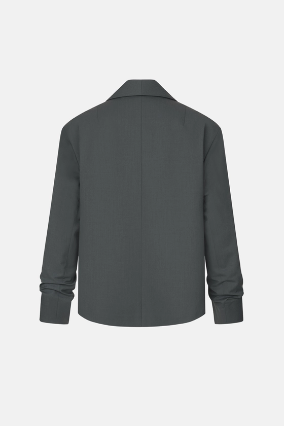 Жакет вовняний оверсайз зі збіркою на рукаві 