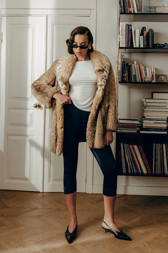 Вінтажна шуба з рисі 